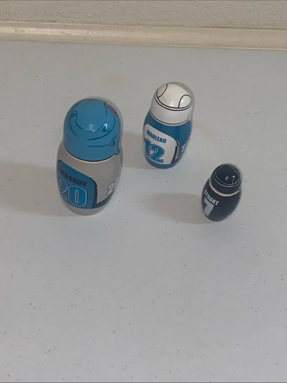 HP Branded Blue and Gray Collectible Nesting Doll